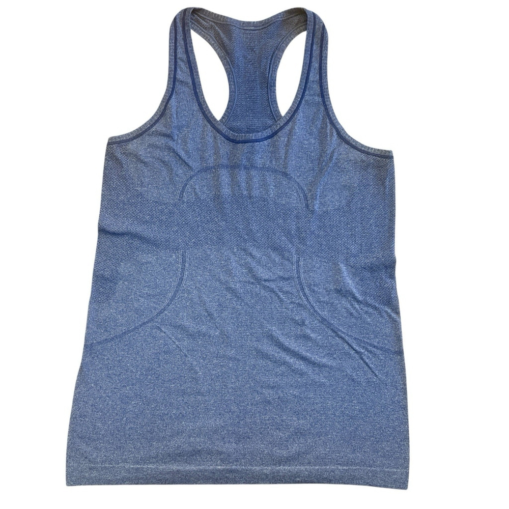 Lululemon Swiftly Tech Tank Top Mesh Blue Running Workout Sz. 8